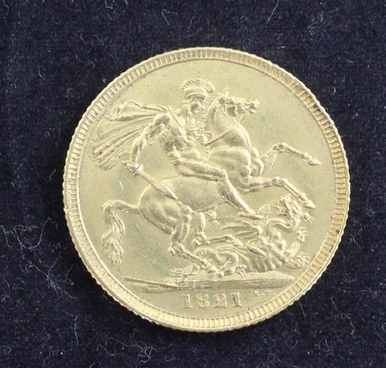 A George IV gold sovereign, 1821,